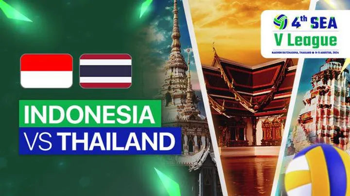 link live streaming untuk menyaksikan laga tim voli putri Indonesia vs Thailand pada hari kedua SEA V League 2024 leg dua (Vidio)