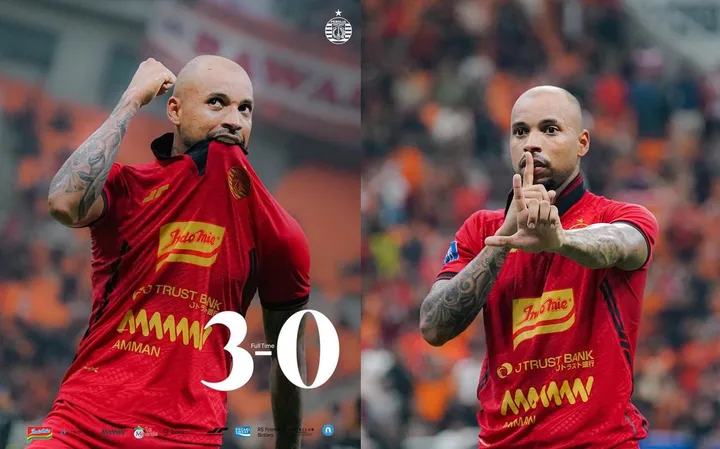 Gustavo Almeida cetak hattrick saat Persija Jakarta menang 3-0 Barito Putera/foto: IG Persija.