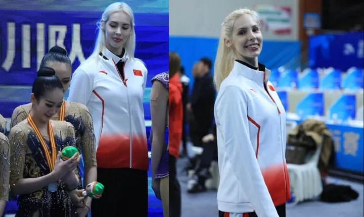 Anastasia Bliznyuk, atlet asal Rusia yang meraih medali emas di Olimpiade 2024, tapi sebagai pelatih/foto: Twitter BeijingDai.