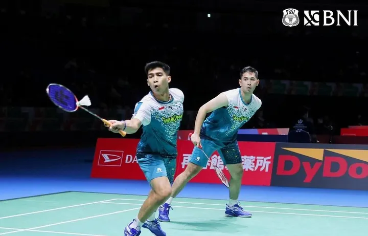 Duet ganda putra Sabar Karyaman Gutama dan Mohamad Reza Pahlevi Isfahani jadi wakil Indonesia keempat yang tersingkir dari ajang Japan Open 2024 (PBSI)