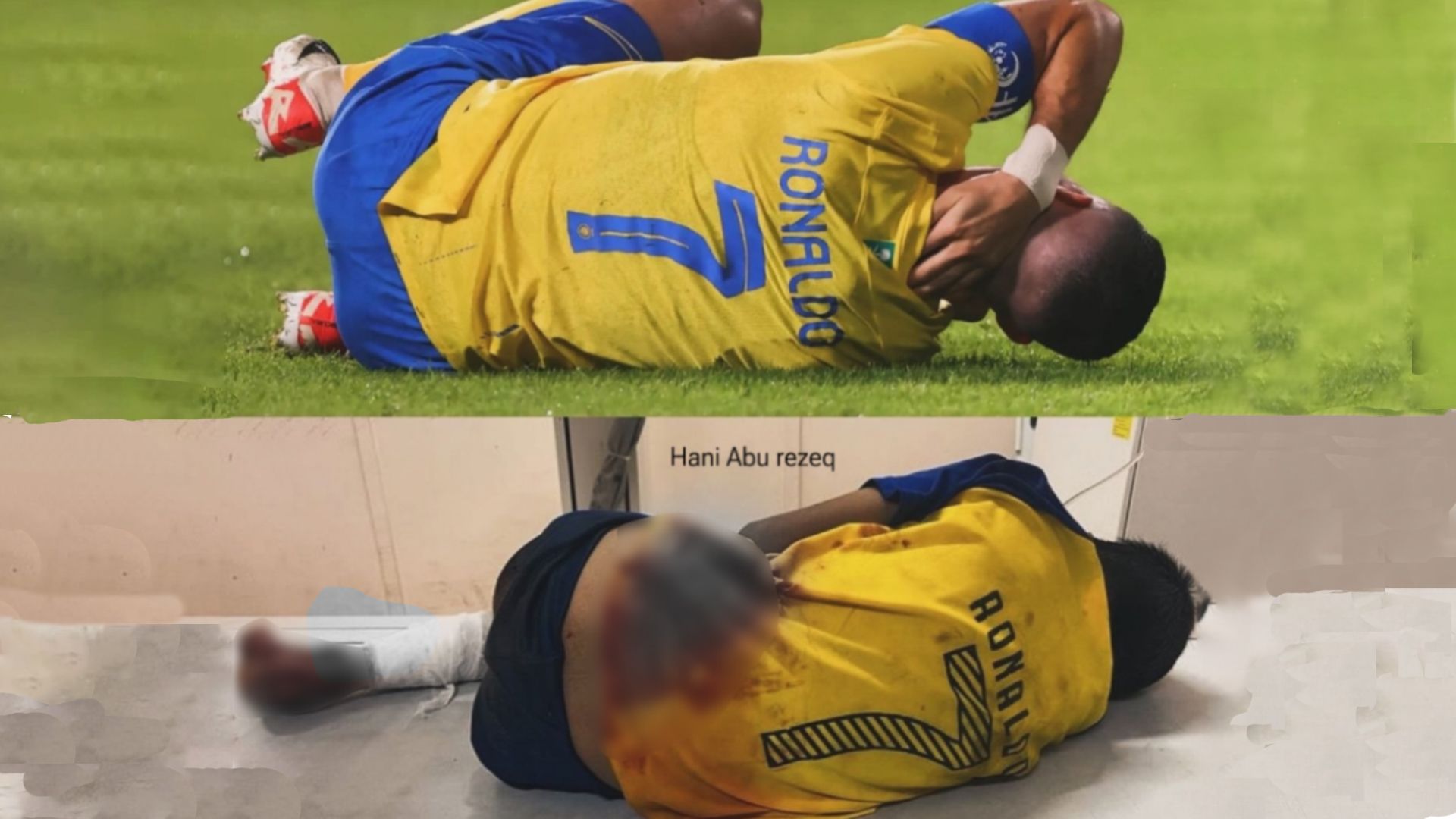 Viral Bocah Palestina Kenakan Jersey Ronaldo di Al Nassr saat Kena Bom / Instagram Hani Aburezeq