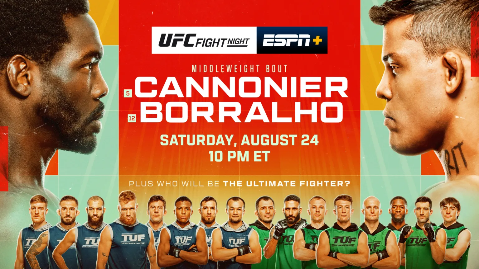 Laga Jared Cannonier vs Caio Borralho akan jadi laga utama di UFC Fight Night akan dilangsungkan dari APEX Arena, Las Vegas, Sabtu (24/8/2024) malam waktu setempat atau Minggu pagi WIB (ESPN)