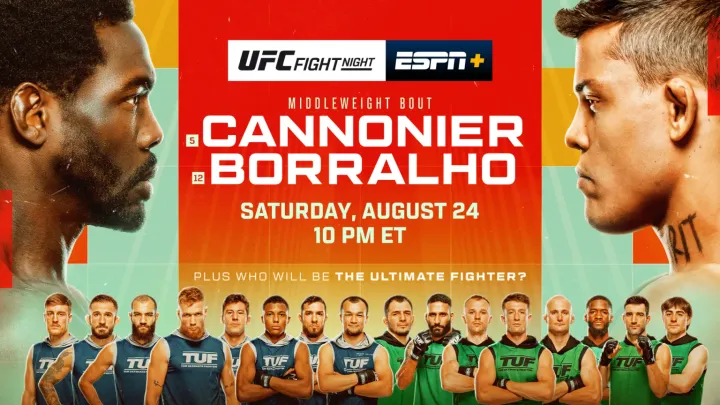 Laga Jared Cannonier vs Caio Borralho akan jadi laga utama di UFC Fight Night akan dilangsungkan dari APEX Arena, Las Vegas, Sabtu (24/8/2024) malam waktu setempat atau Minggu pagi WIB (ESPN)