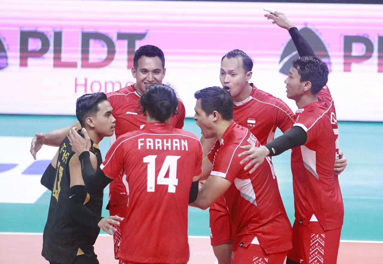 Timnas voli putra Indonesia saat berlaga di SEA V League 2024 (PBVSI)