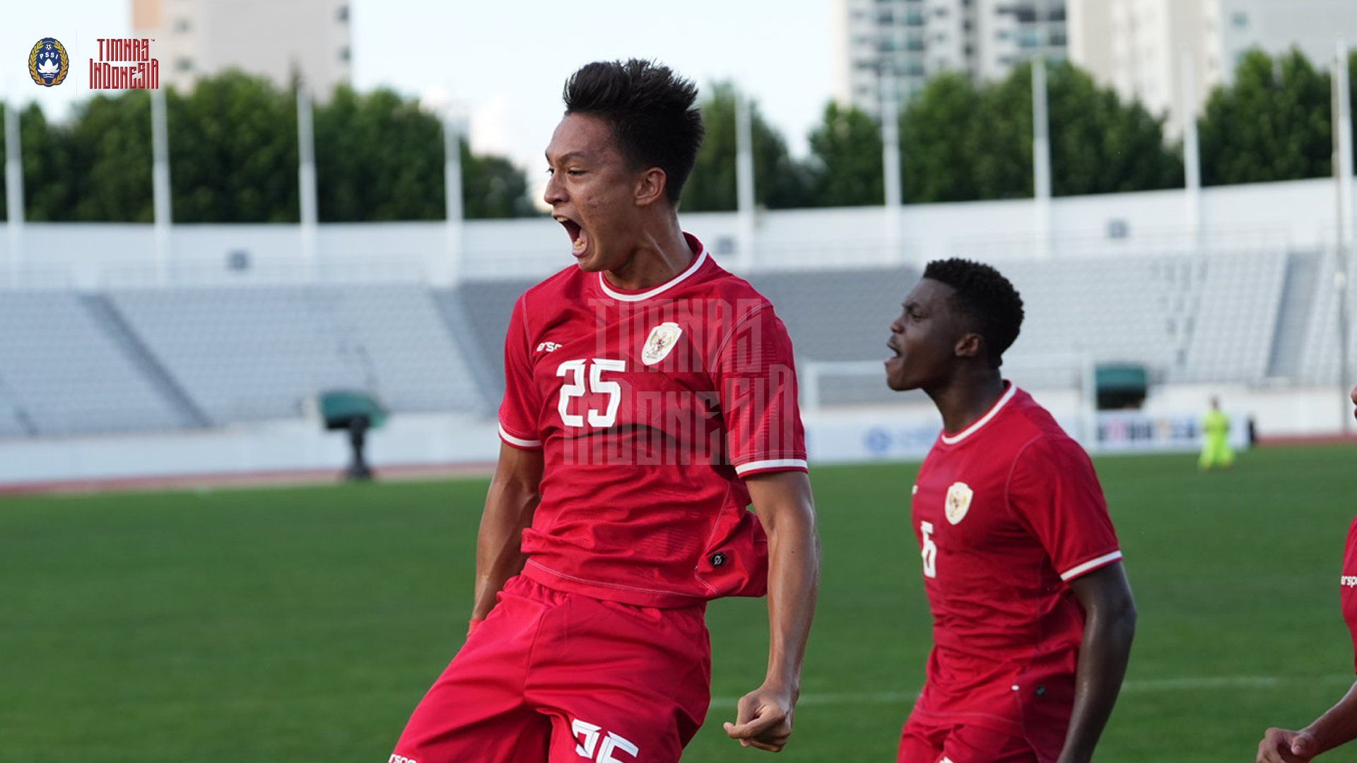 Maouri Ananda merayakan gol yang dicetaknya di laga timnas U-19 Indonesia vs Argentina di Seoul Earth on Us Cup 2024 yang berlangsung di Stadion Mokdong, Seoul, 28 Agustus (PSSI) 