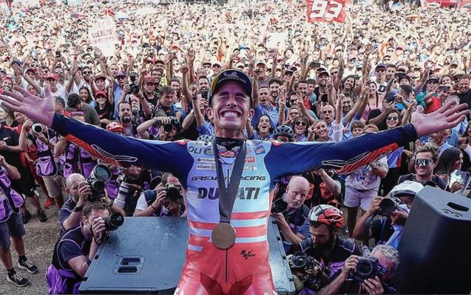 Marc Marquez raih kemenangan sesi sprint race MotoGP Aragon 2024/foto: IG Gresini Racing.