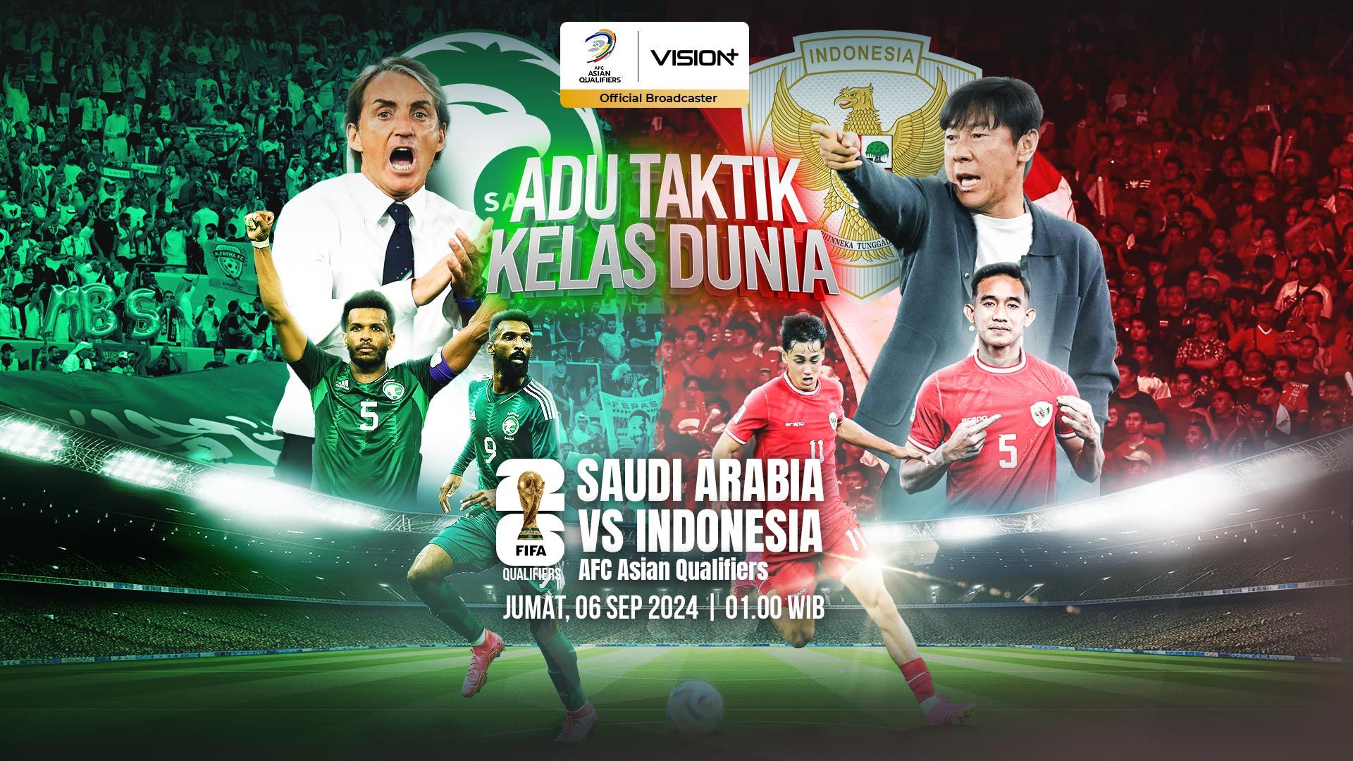 Link live streaming Arab Saudi vs Indonesia (Visionplus)