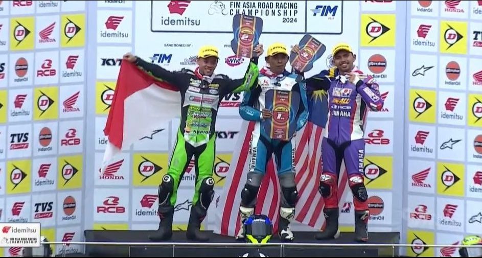 Para pembalap penghuni podium race 2 kelas UB150 ARRC 2024, 15 September