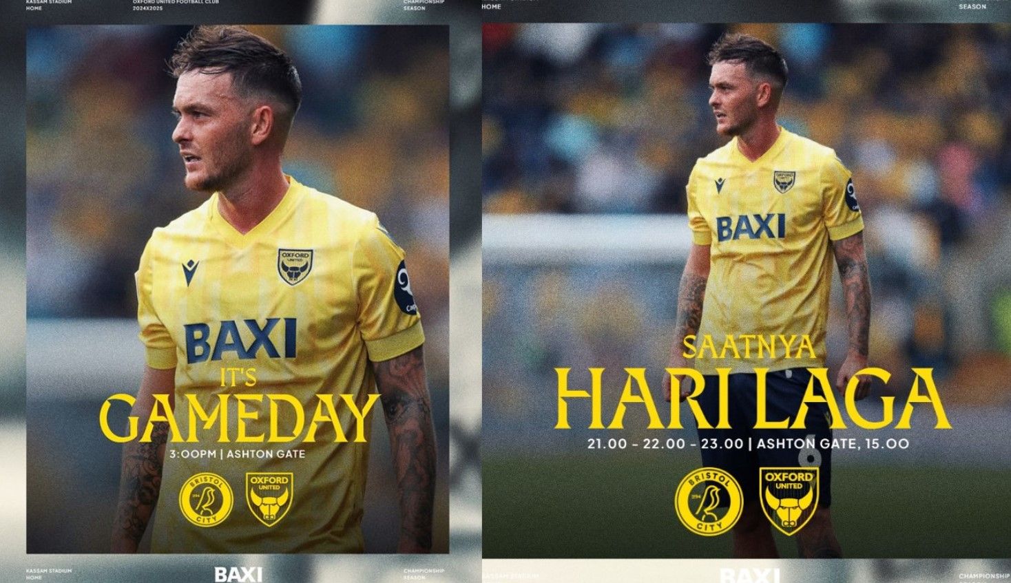 Oxford United tandang ke markas Bristol City dalam lanjutan Championship 2024/2025/foto: IG Oxford United.