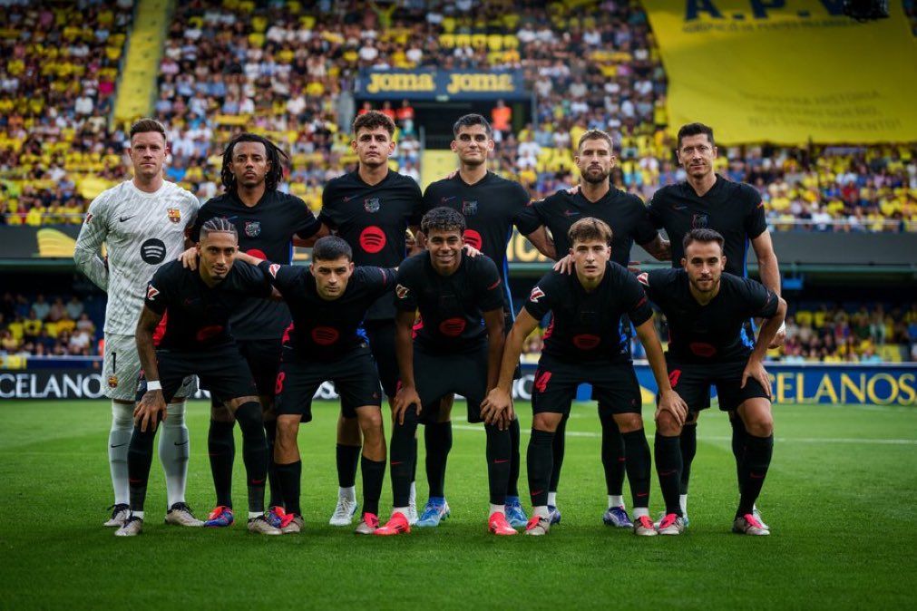 Skuad Barcelona saat menghadapi Villarreal (x.com/FCBarcelona)