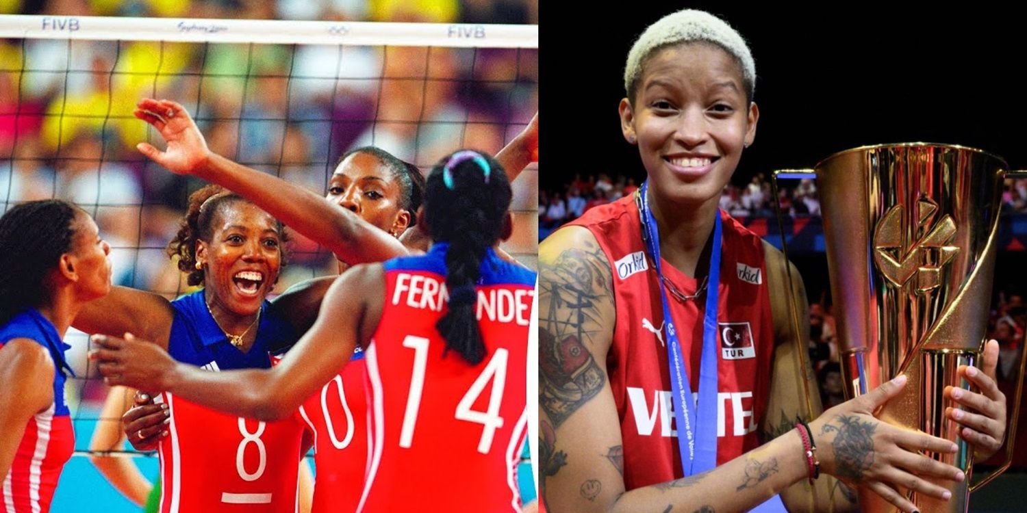 Tim voli putri Kuba saat menjuarai Olimpiade Barcelona 1992 (kiri) dan Melissa Vargas, pemain timnas Turki kelahiran Kuba (kanan). Sumber: FIBA dan Instagram @abreusmelisavargas)