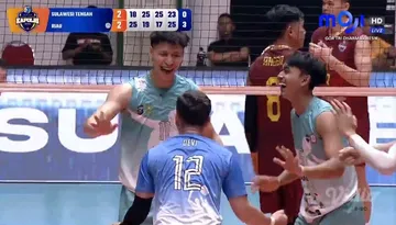 Dimas Saputra saat pertandingan voli putra Sulteng vs Riau pada babak 16 Besar Kapolri Cup 2024, 25 September (tangkapan layar Vidio)