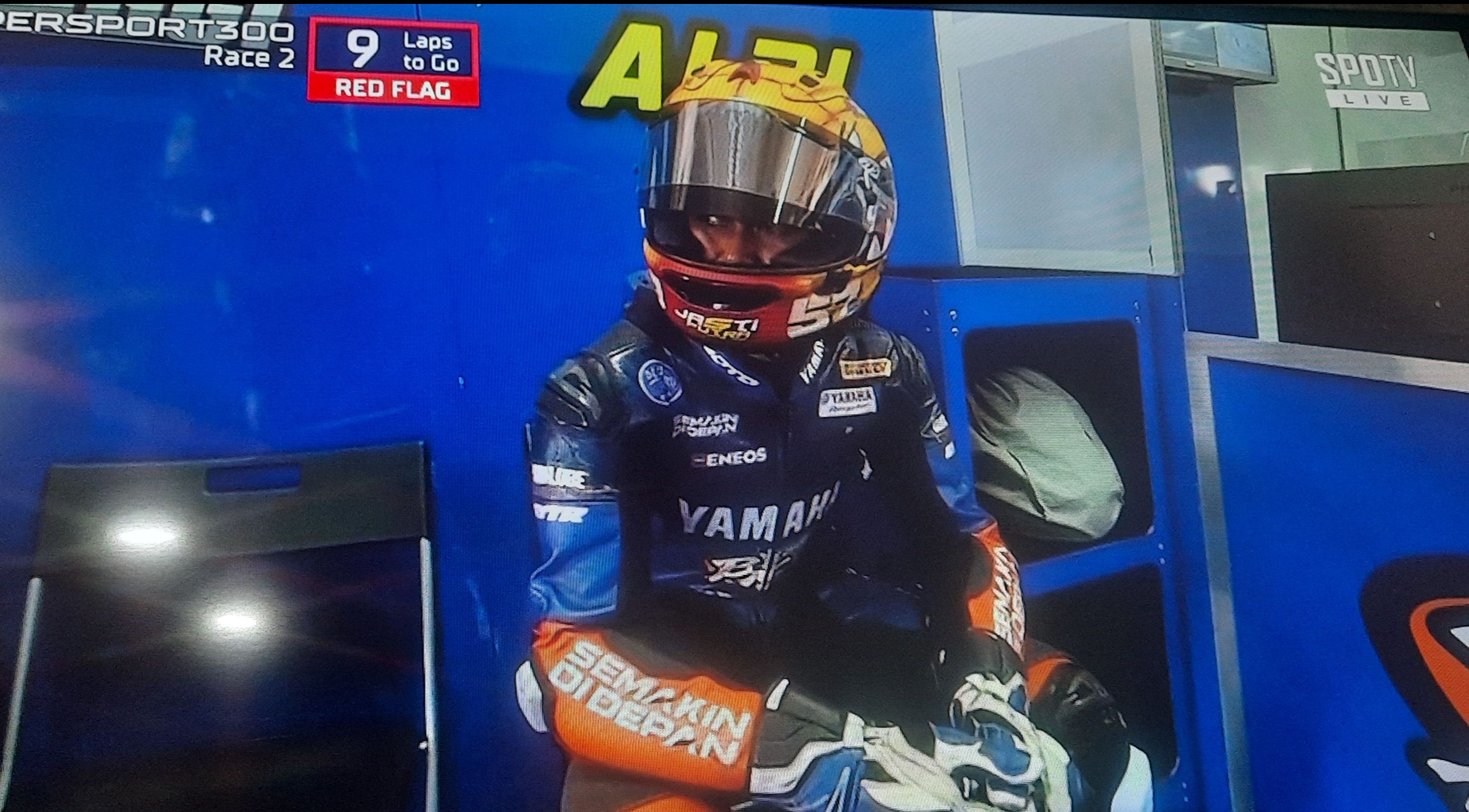 Aldi Satya Mahendra saat race 2 di Aragon yang berlangsung Minggu (29/9/2024) petang WIB