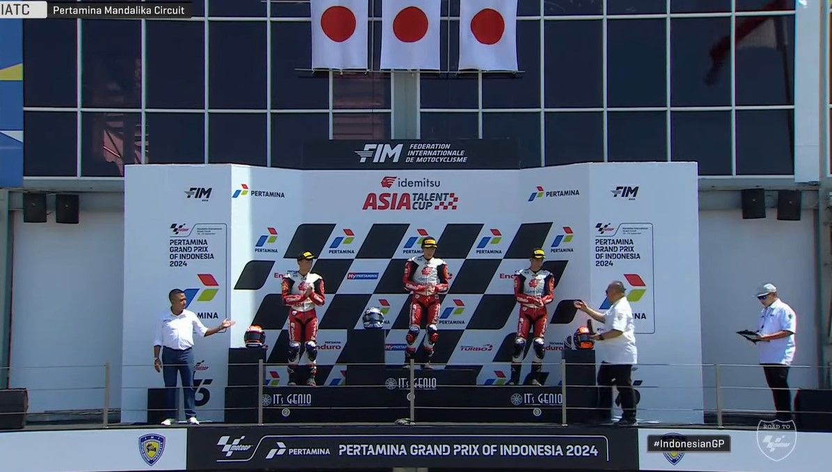 Pembalap Jepang dominasi podium race 2 IATC Mandalika 2024/foto: Youtube Asia Talent Cup.