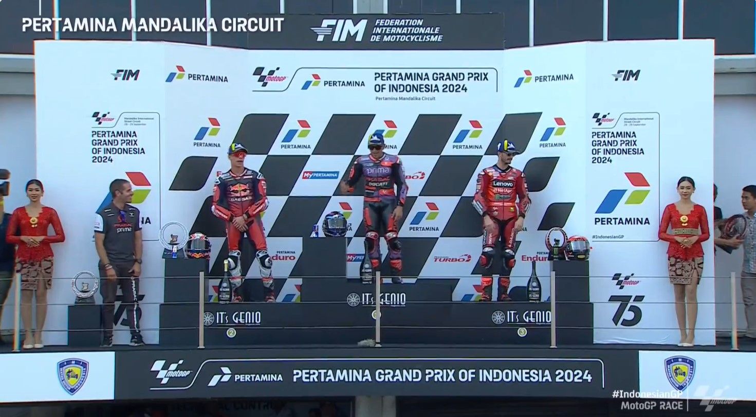 Podium MotoGP Mandalika 2024/foto: Twitter MotoGP.