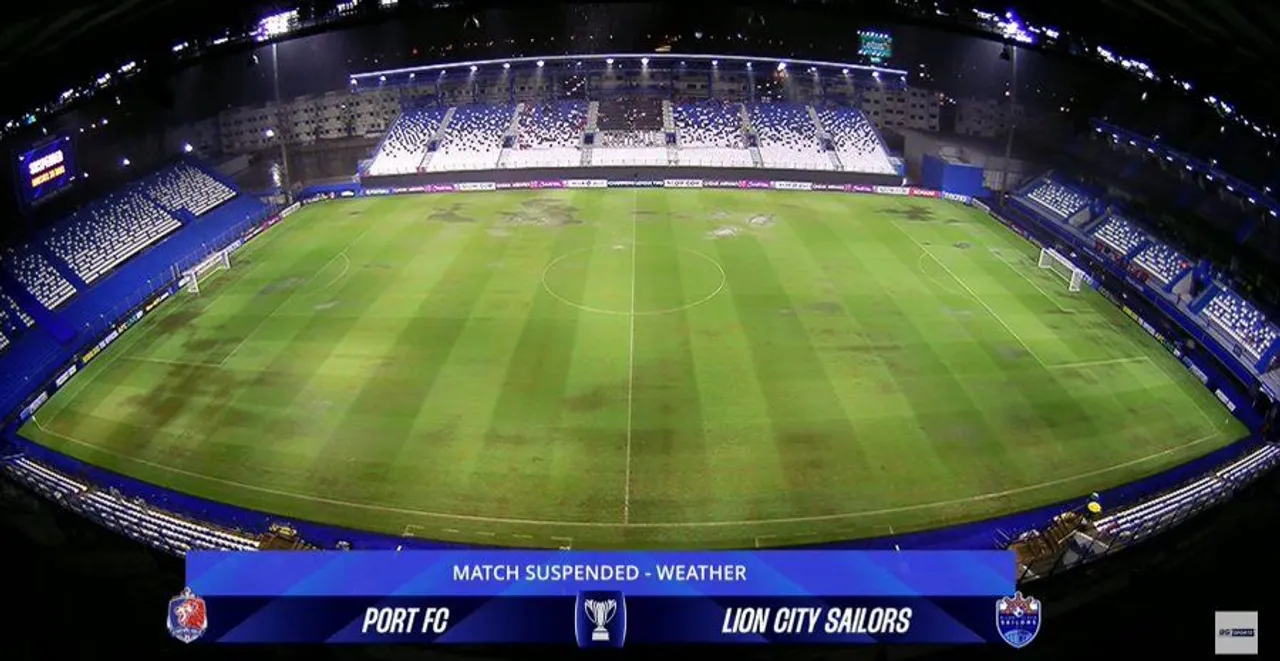 Port FC vs Lion City Ditunda Akibat Lapangan Banjir usai Hujan Lebat