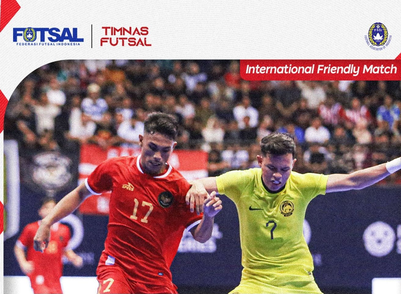 pertandingan ujicoba timnas futsal Indonesia vs Malaysia yang berlangsung di GOR Amongrogo, Yogyakarta., 13 Oktober 2024 (Federasi Futsal Indonesia)