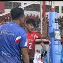 Final Livoli - Suasana pertandingan final Livoli Divisi 1 2024 sektor putra yang mempertemukan Berlian Bank Jateng vs Sukun Badak Kudus berlangsung di GOR Bung Karno, Grobogan, Purwodadi, Jawa Tengah, Minggu (20/10/2024) malam.