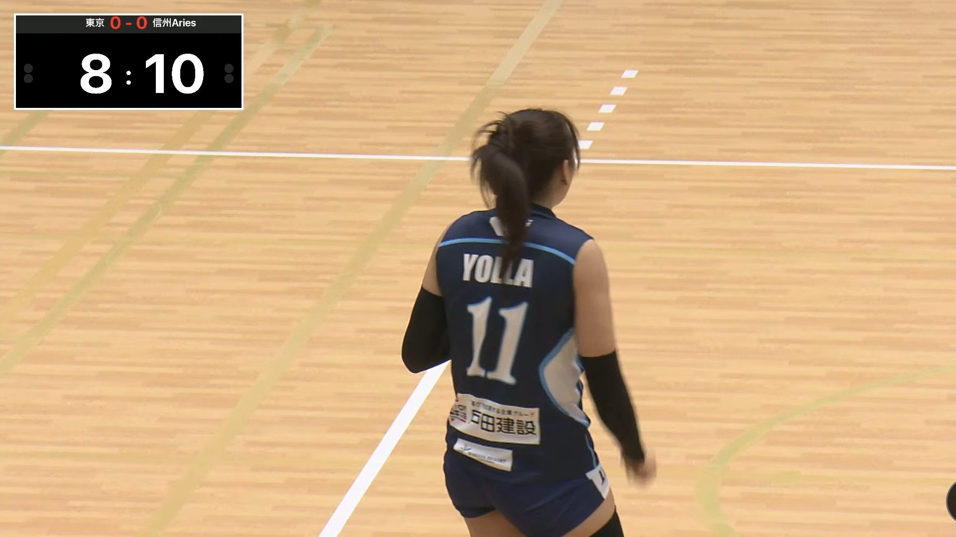 Yolla Yuliana saat debut di Liga Voli Jepang Divisi 2 Putri bersama Tokyo Sunbeams/foto: Youtube Shinshu Brilliant Aries.