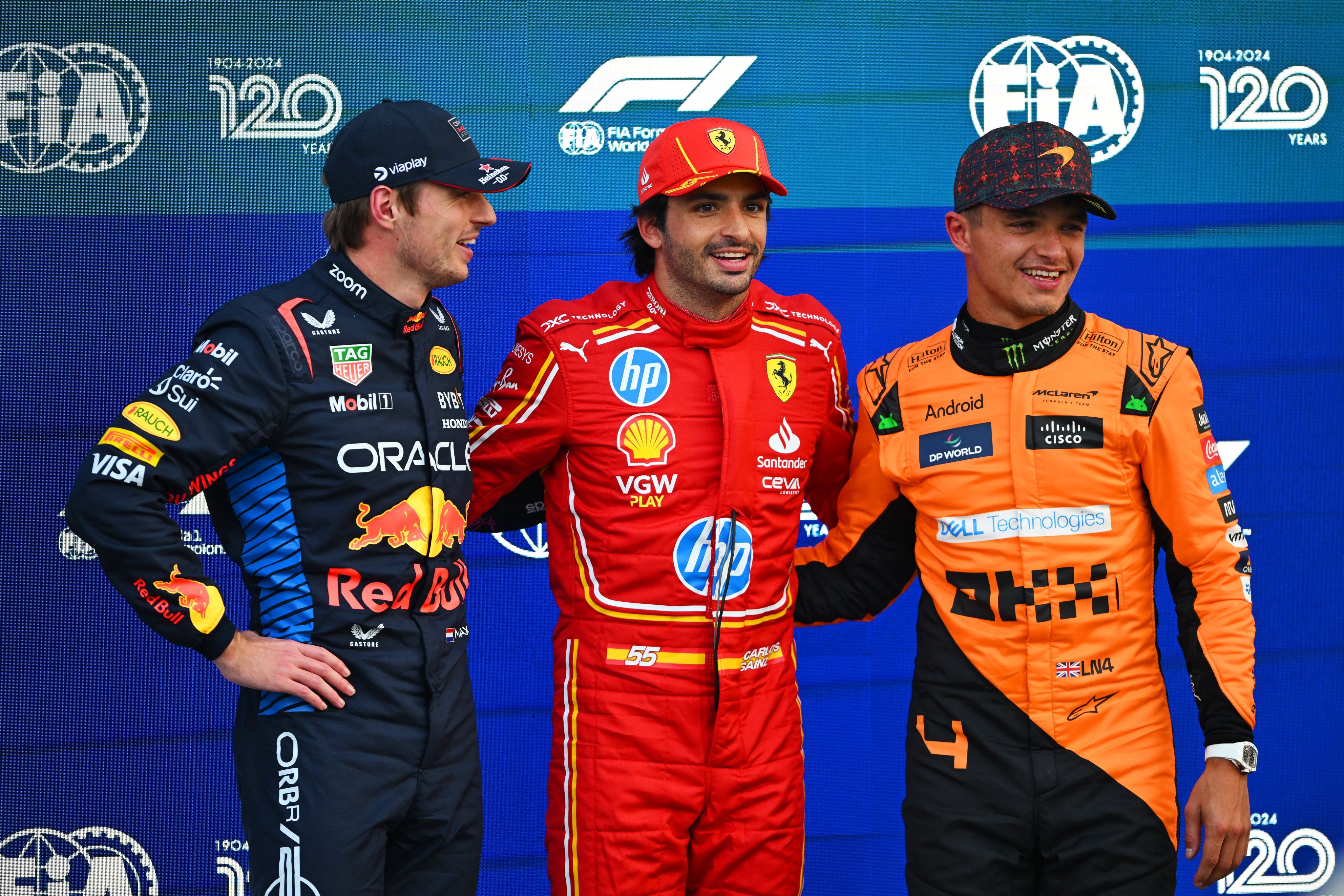 Max Verstappen, Carlos Sainz, Lando Norris (x.com/F1)