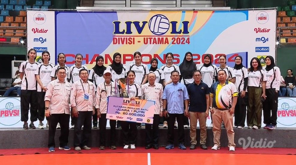 Tim putri PBV TNI AL juara Livoli Divisi Utama 2024 putaran 1/foto: Vidio.