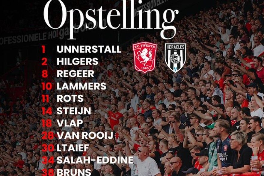 Susunan pemain FC Twente vs Heracles/Foto: IG FC Twente.