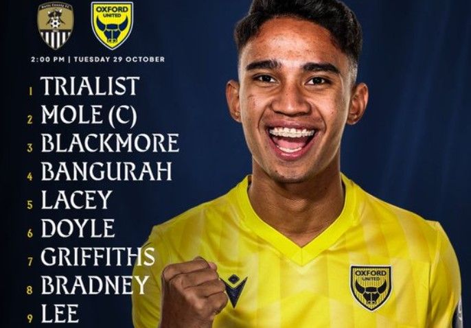 Marselino Ferdinan akhirnya bermain untuk Oxford United/foto: Twitter Academy Oxford United.