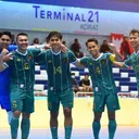 Timnas Futsal - Timnas Futsal Indonesia berhasil memastikan jadi juara Grup B Piala AFF Futsal 2024 usai menang 5-1 atas Myanmar di Terminal21 Korat, Nakhon Ratchasima, Thailand, Rabu (6/11/2024). Foto: @timnasfutsal