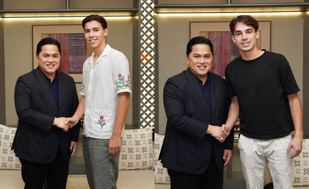 Erick Thohir bersama Dion Markx dan Tim Geypens (x.com/erickthohir)