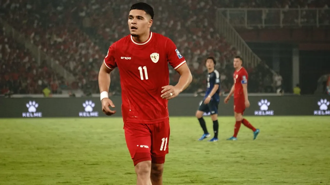 Ragnar Oratmangoen vs Jepang (Foto: Fachri Ghozali/SportCorner.id)