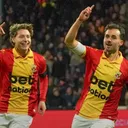 Jupiler Pro League - Para pemain Go Ahead Eagles merayakan kemenangan atas Almere City pada pekan ke-13 Eredivisie, kasta tertinggi Liga Belanda (@gaeagkes)