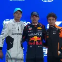 Max Verstappen, George Russell, Lando Norris (Foto: x.com/F1)