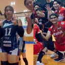 yolla dan rivan.jpg - Yolla Yuliana dan Rivan Nurmulki, dua atlet voli Indonesia yang bermain di Jepang/foto: Twitter Tokyo Sunbeams dan Wolfdogs Nagoya.