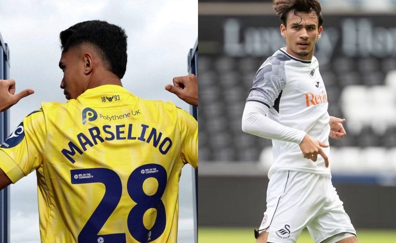 Marselino Ferdinan dan Nathan Tjoe-A-On (Foto: instagram/oufcofficial dan Swansea City)