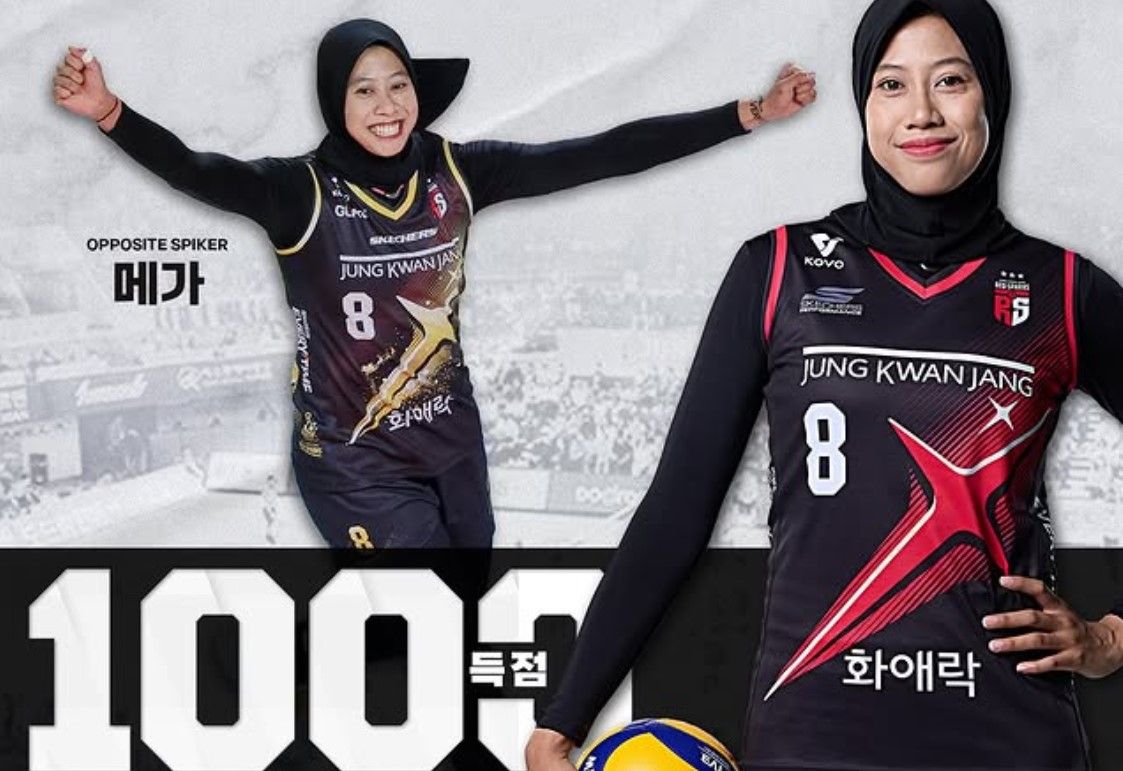 Megawati Hangestri mencetak rekor 1000 poin bersama Red Sparks di V-League/foto: IG Red Sparks.