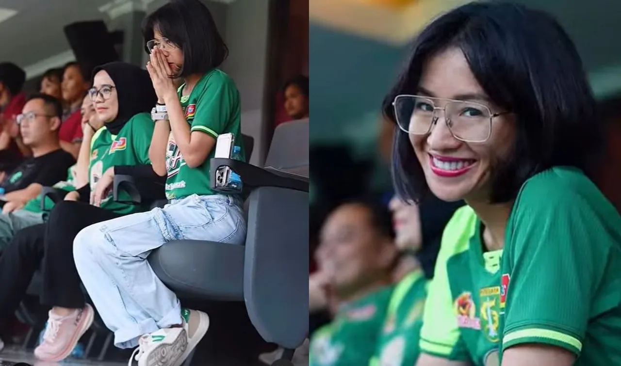 Ivo Ananda saat nonton laga Persebaya vs Arema di Gelora Bung Tomo/foto: IG Ivo Ananda.