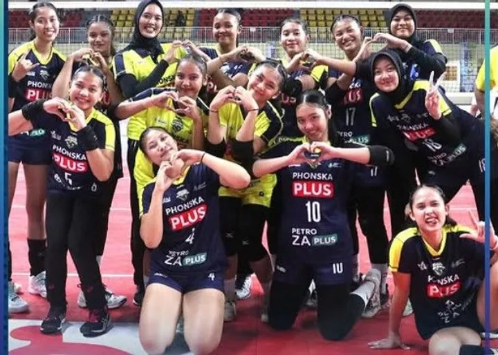 Para pemain Petrokimia Gresik di Kejurnas Voli U-19 2024/foto: IG Moji Sport.