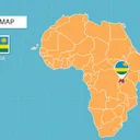 Posisi negara Rwanda di benua Afrika (Freepik)