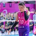 Kim Yeon-koung ngamuk Spike diblok Megawati (Foto: KOVO)