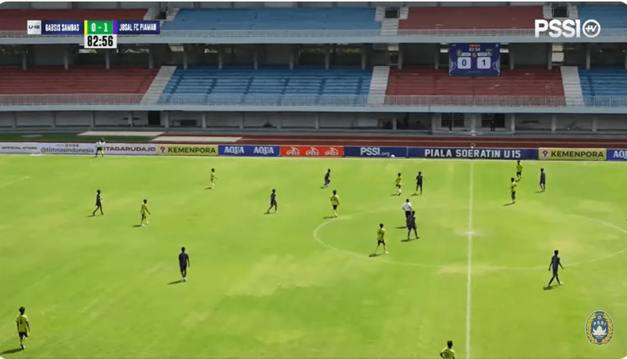 Gabsis Sambas vs Josal FC di Piala Soeratin U-15 (Foto: Tangkap Layar PSSI TV)