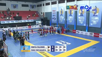 Yogya Falcons menang 3-0 atas Yuso Yogyakarta di Yogya Volley Cup 2024/foto: Vidio.