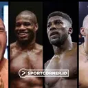 Empat petinju yang pernah dan masih jadi pemegang sabuk gelar kelas berat, yakni Tyson Fury, Daniel Dubois, Anthony Joshua dan Oleksandr Usyk (Sportcorner.id/Alsadadrudi)