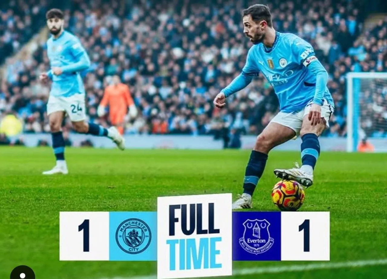 Man City ditahan imbang Everton di pekan ke-18 Premier League 2024/2025/foto: IG Man City.