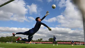 Pemain Arsenal latihan/ X Arsenal