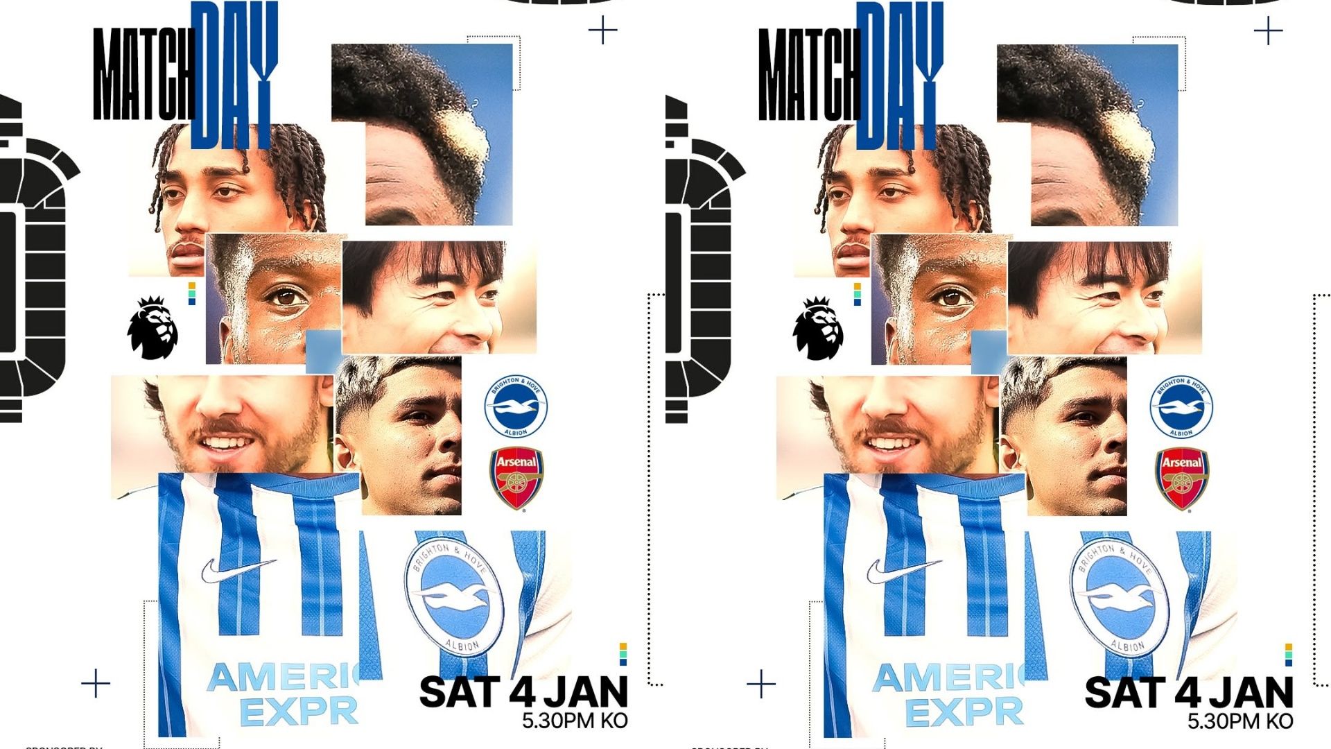 Brighton vs Arsenal (Foto: instagram/@officialbhafc)