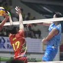 Pertandingan lanjutan Proliga 2025 yang mempertemukan Surabaya Samator vs Bank Sumsel dihelat di GOR Tri Dharma, Gresik, Jumat (10/1/2025). Foto: PBVSI