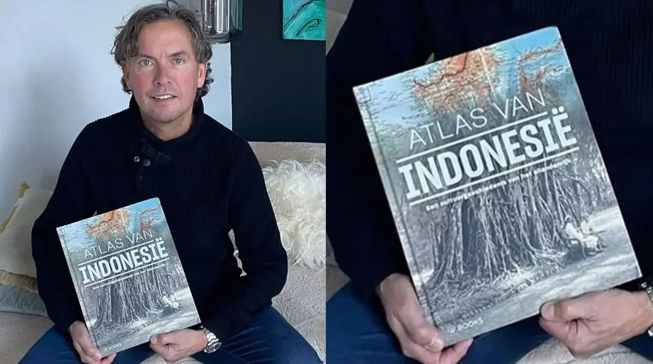 Alex Pastoor membaca buku Atlas van Indonesie/foto: IG Alex Pastoor.