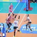 Proliga 2025 - Laga lanjutan Proliga 2025 yang mempertemukan Jakarta Pertamina Enduro vs Yogya Falcons dihelat di GOR Ken Arok, Malang, Minggu (19/1/2025). Foto: PBVSI
