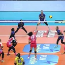Proliga 2025 - Laga lanjutan Proliga 2025 yang mempertemukan Jakarta Livin Mandiri vs Jakarta Elektrik PLN dihelat di GOR Ken Arok, Malang, Minggu (19/1/2025). Foto: PBVSI