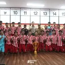 Para pemain Deltras FC bersama dengan Agus Harimurti Yudhoyono/foto: IG Deltras FC